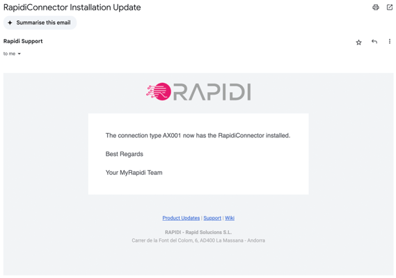 Received email from Albert