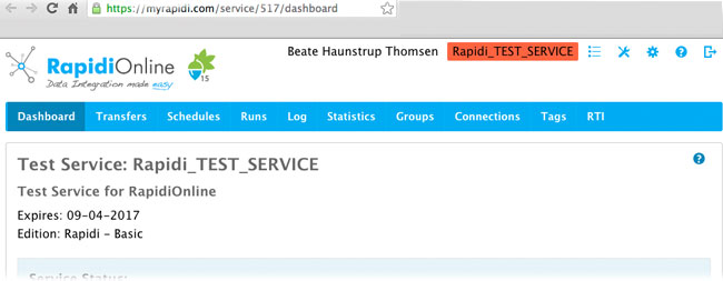 color indication for test rapidionline service