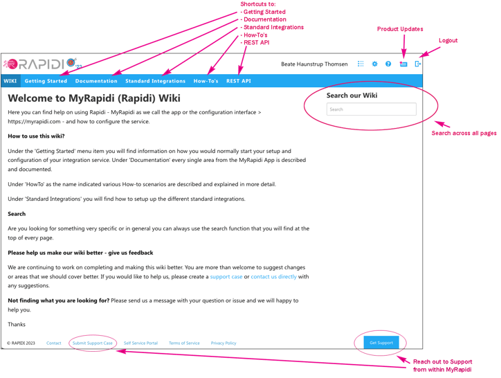 overview rapidi wiki documentation home page when logged in