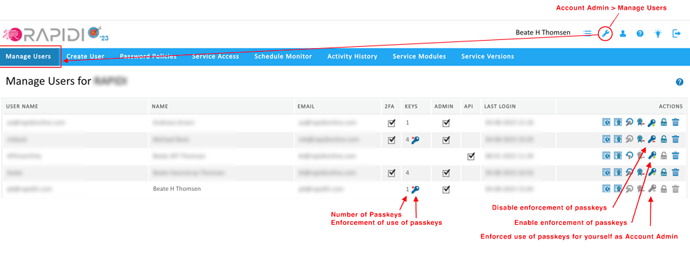 enforce use of passkey for user