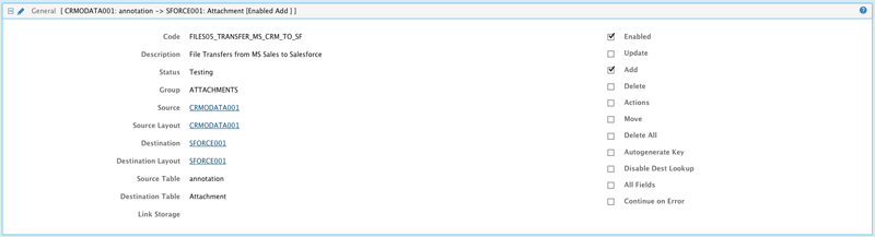 General setup for file transfer between Salesforce and MS Dynamics 365 Sales
