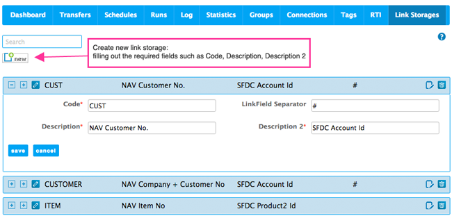 Create new link storage Create new link storage
