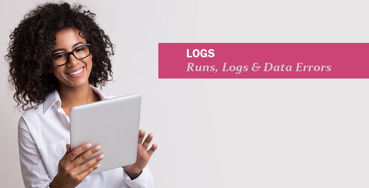 Vista general de Logs, Runs & Data Errors