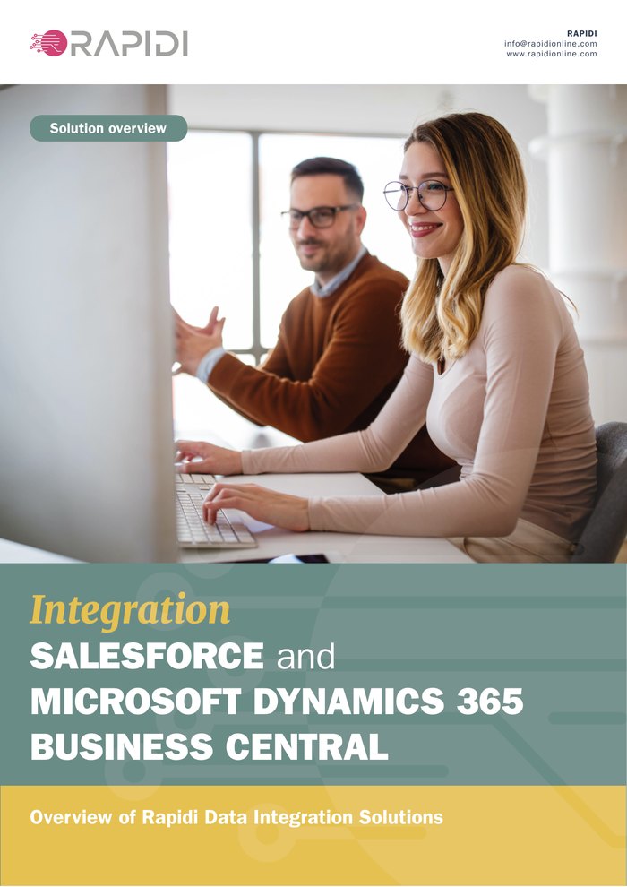 Couverture de la présentation de la solution Rapidi Salesforce et Business Central