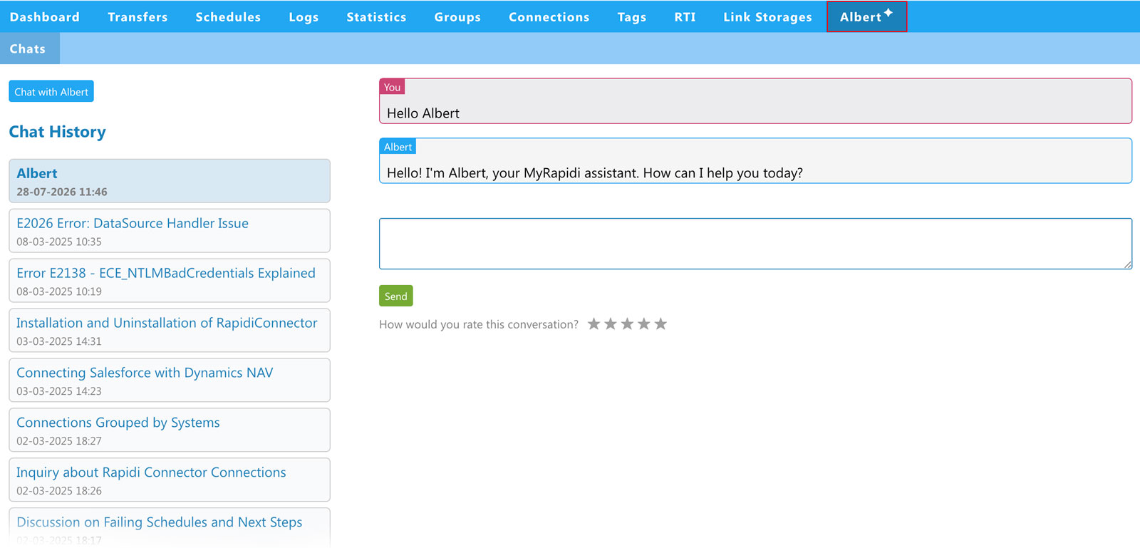 Albert-Chat mit Feedback