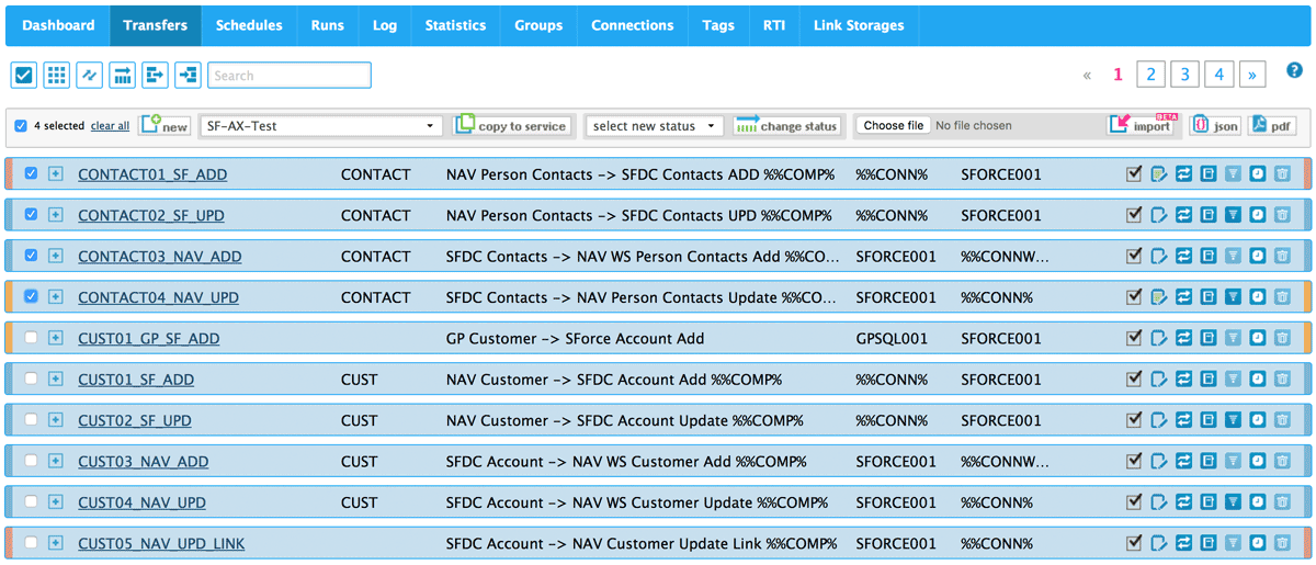 selecting contacts on page 1